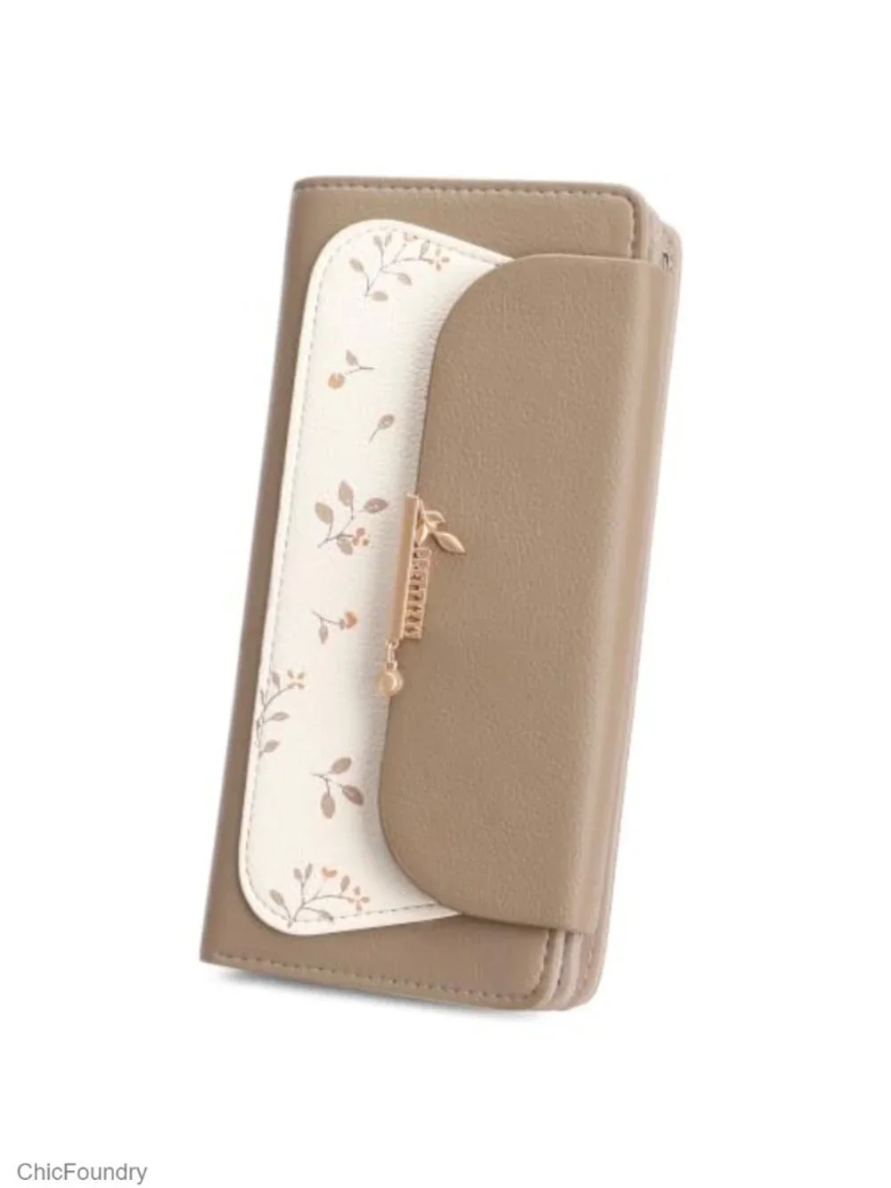Women's Vegan Leather RFID Blocking Bifold Wallet with Floral Pattern, 9 Card